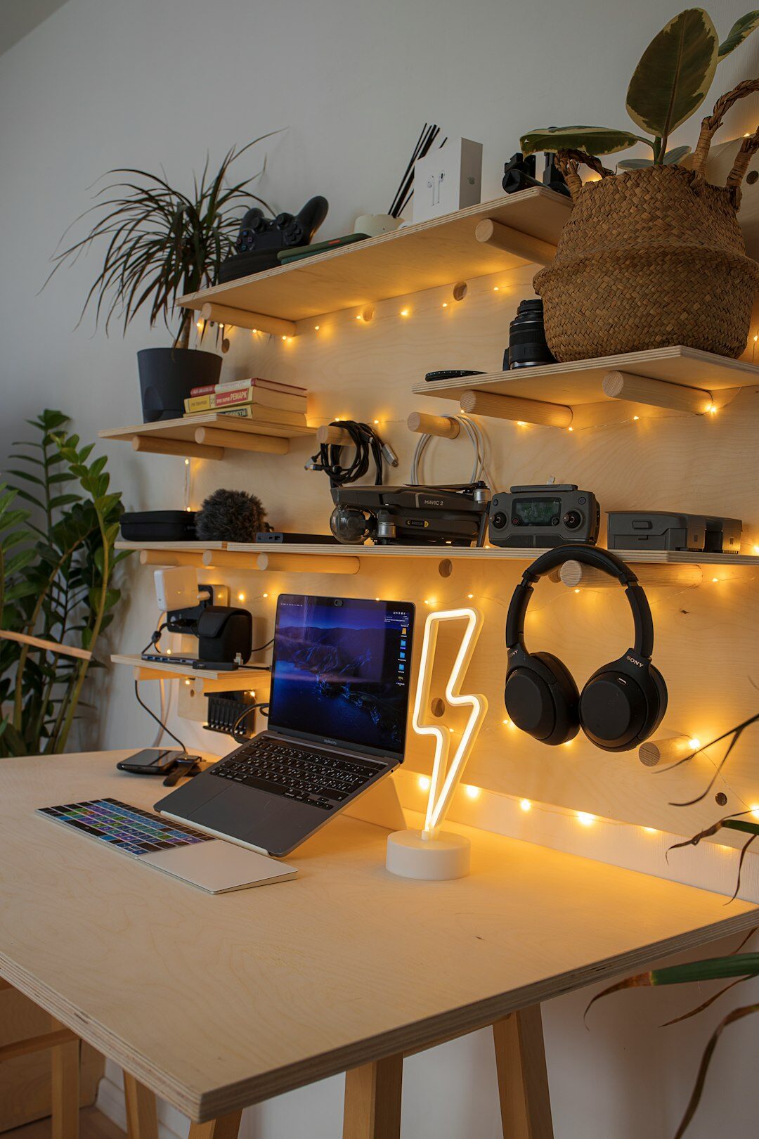 Journalist editing a documentary story on a laptop at a creative desk